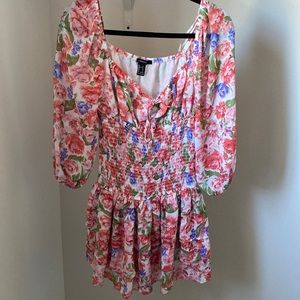 Forever21 floral smocked waist dress